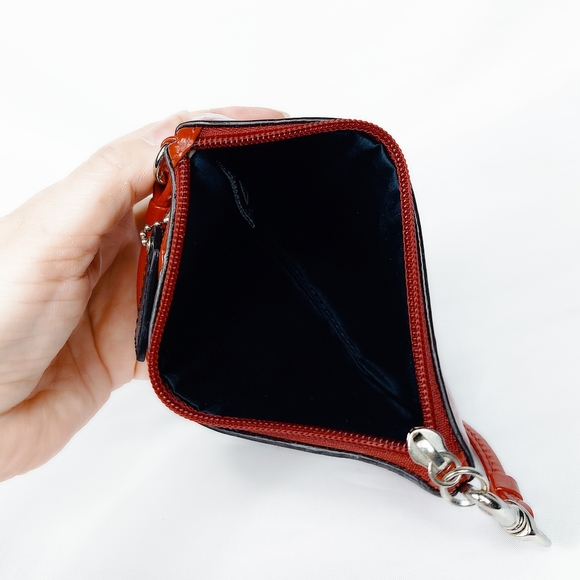 4 PCS/COACH LTD ED COACH PATENT LEATHER POPPY w/WALLET, WRISTLET & LONG STRAP - Picture 9 of 14